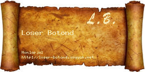 Loser Botond névjegykártya